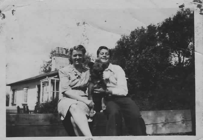 Kitty with David at Newbury, about 1946