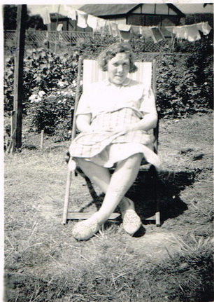 Violet Dowling in deckchair
